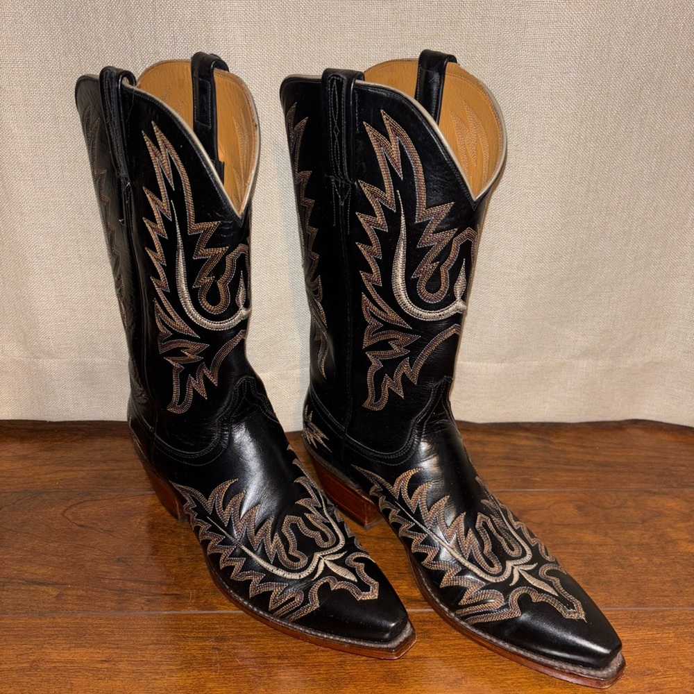 Lucchese Black and Tan Western Boots